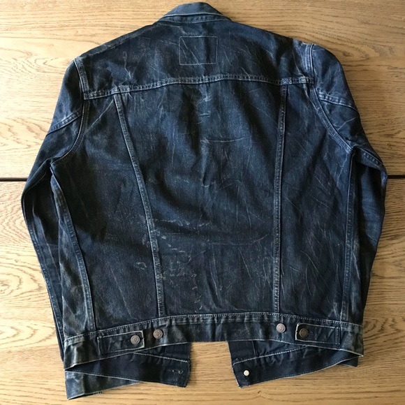Levi’s Black Distressed Denim Trucker Jacket - Size L - Picture 4 of 4